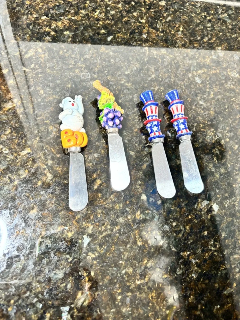 Set of Four Stainless Steel Cheese Spreaders
